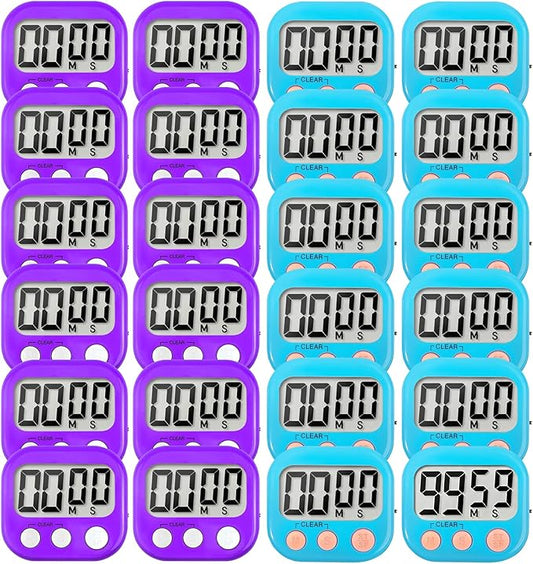 24 Pack Digital Kitchen Timer Small Classroom Timers by VOULOIR