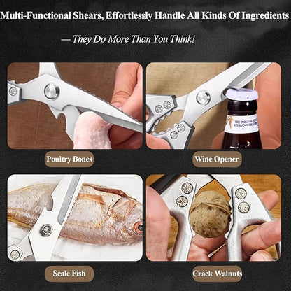 2-Piece Heavy Duty Kitchen Scissors Professional Stainless Steel Meat & Poultry - Image 6