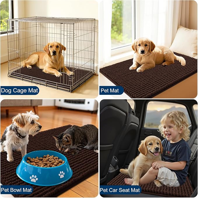 OLANLY Dog Door Mat for Muddy Paws 59x24, Ultra Absorbent Chenille Mud Doormat - Image 7