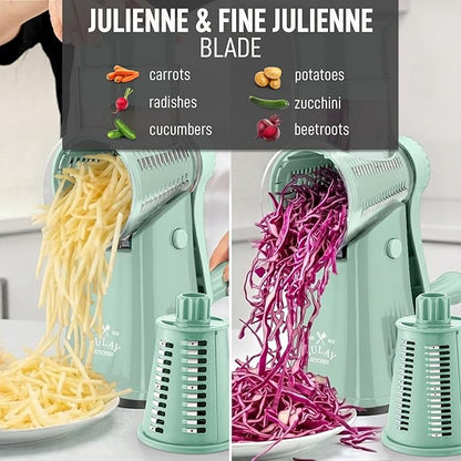 Zulay Kitchen Rotary Cheese Grater 5 Blade Cheese Shredder - Image 6