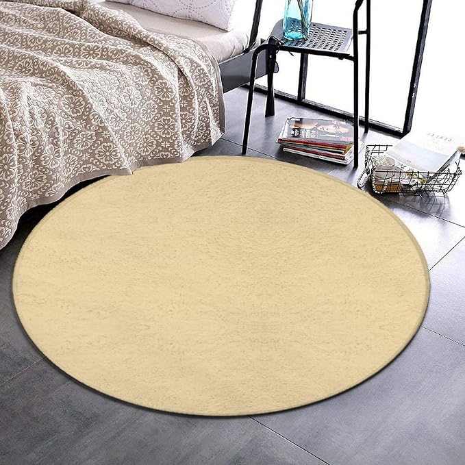 Machine Washable Modern Round Area Rug, Room Sofa Yoga Soft Round Carpet - Image 2
