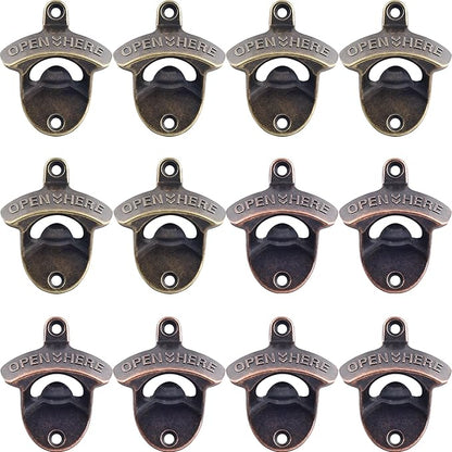 12 PCS Beer Bottle Opener Wall Mount, Post Mount Bottle Cap Openers Bulk by Wallmountedbottleopener