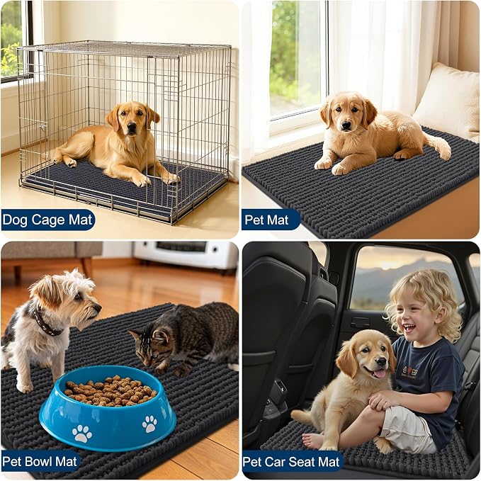 OLANLY Dog Door Mat for Muddy Paws 36x24, Ultra Absorbent Chenille Mud Doormat - Image 7
