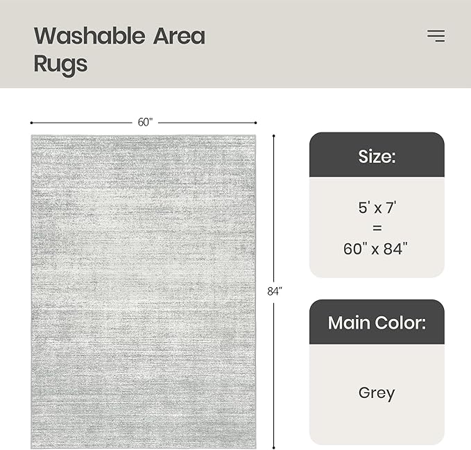 Valenrug Washable Rug 5x7 - Image 2