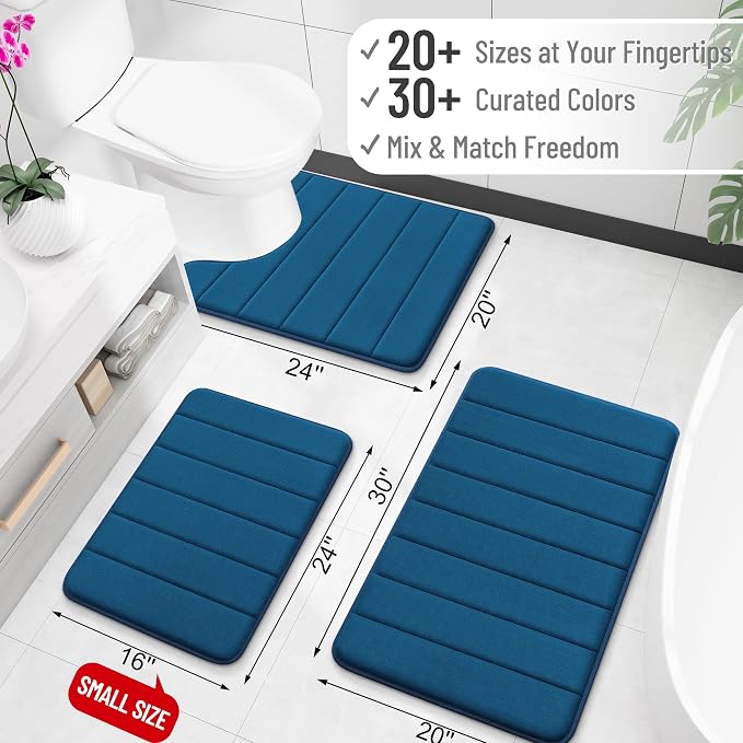 OLANLY Memory Foam Bath Mat 40x24, Super Soft Absorbent Bathroom Rugs, Quick Dry - Image 2