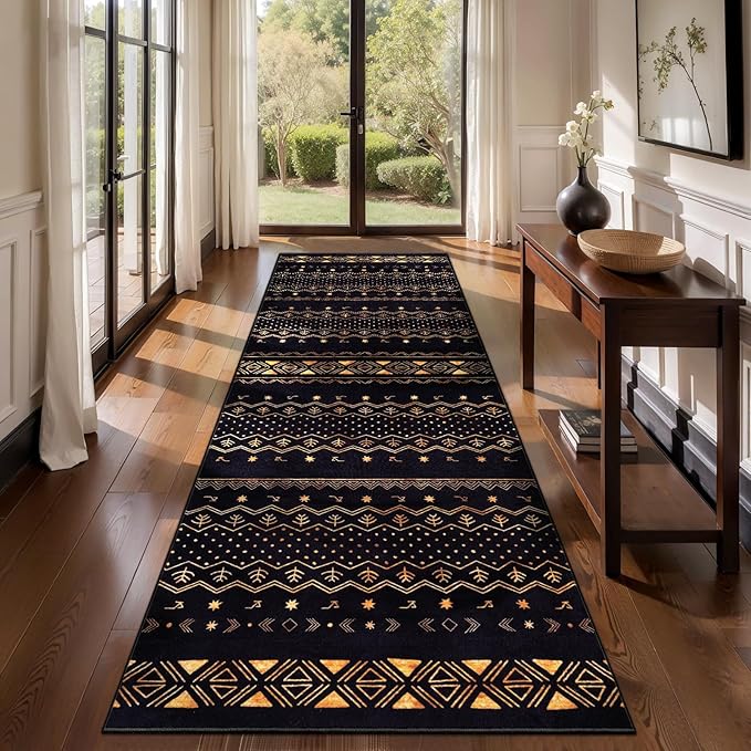 SERISSA Hallway Runner Rug, Soft Low-Pile Geometric Indoor Long Carpet by SERISSAHomeDecorCollection