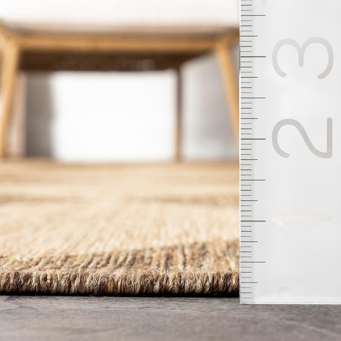 Nuloom Outdoor Performance Collection Sabina Brown/Ivory, Soft and Cozy - Image 2