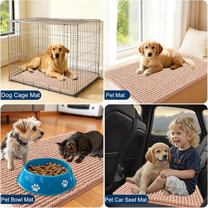 OLANLY Dog Door Mat for Muddy Paws 24x16, Ultra Absorbent Chenille Mud Doormat - Image 7