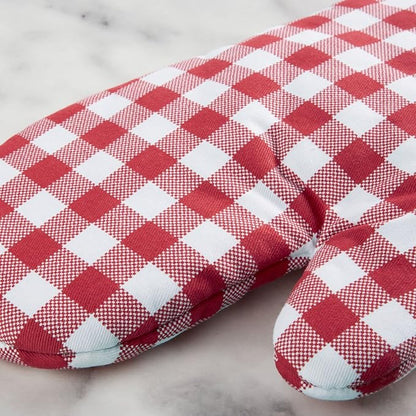 KitchenAid Gingham Oven Mitt 2-Pack Set, Passion Red - Image 4