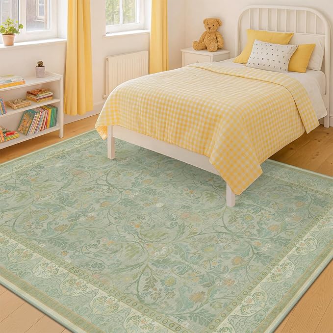 Sage Green Living Room Rugs 5x7, Soft Washable Non Slip Area Rugs - Image 6