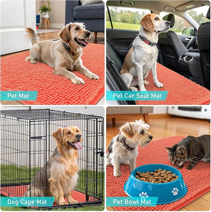 OLANLY Dog Door Mat for Muddy Paws 47x20, Absorbs Moisture and Dirt, Absorbent - Image 7