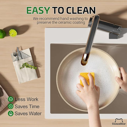 26 Pcs Pots and Pans Set Non Stick, Ceramic Cookware Set Non Toxic - Image 7