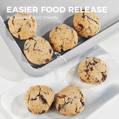 HONGBAKE Cookie Sheet, Baking Sheet Set, Nonstick Oven Pan - Image 5