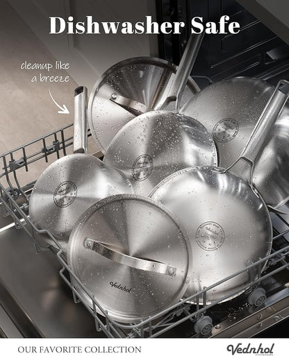 Stainless Steel Cookware Set, PFOA&PTFE Free, Dishwasher&Oven Safe, Kitchen - Image 5