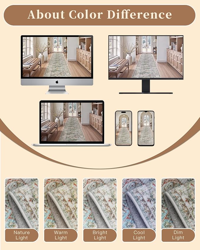 Madane Hallway Runner Rug 2x12, Extra Long Washable Runner Rugs - Image 13