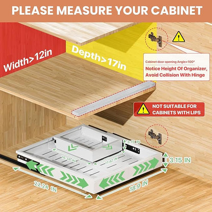 1 Pack Pull out Cabinet Organizer, Width Depth, - Image 2