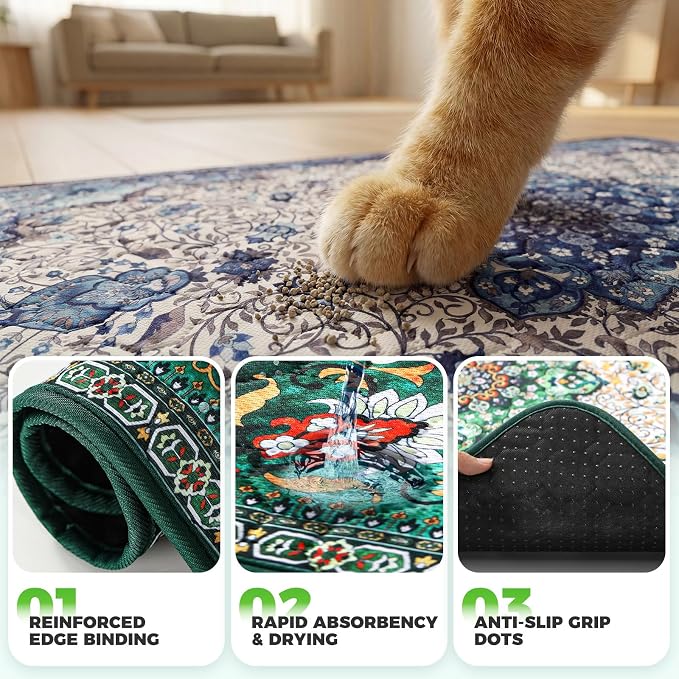 Hompet Cat Litter Mat 2 Pack, 19x30 Machine Washable Trapping Mats - Image 5