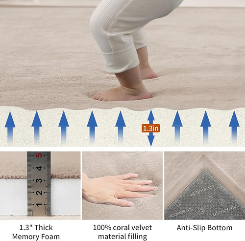 ACOMOPACK Baby Play Mat for Floor, 1.3" Thick Memory Foam Area Rug for Living - Image 2