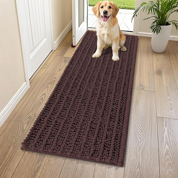 Smiry Dog Door Mat for Muddy Paws 59x20, Absorbent Dirt Trapper, Non-Slip by Smiry