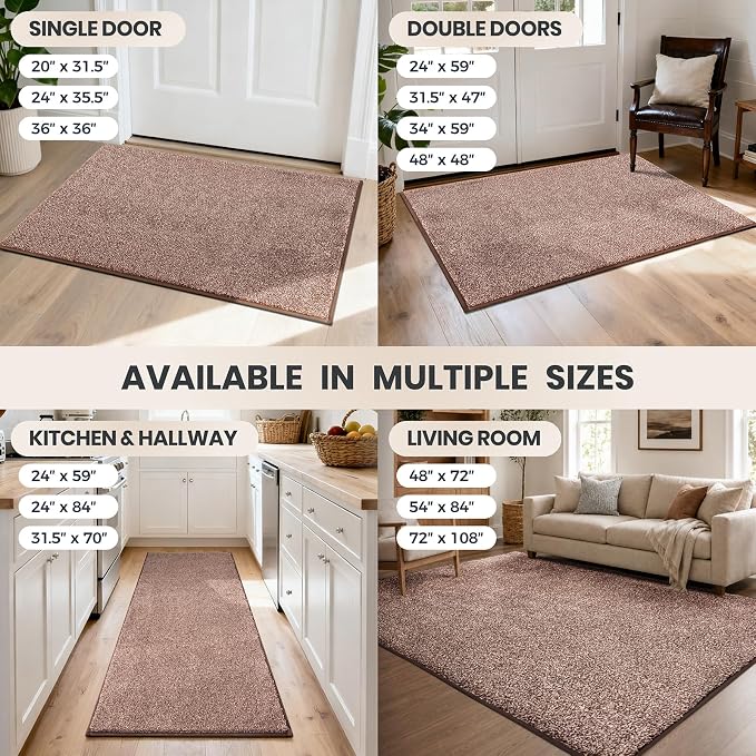 PURRUGS Dirt Trapping Door Mat 31.5" x 70", Non-Slip Machine Washable Entryway - Image 9