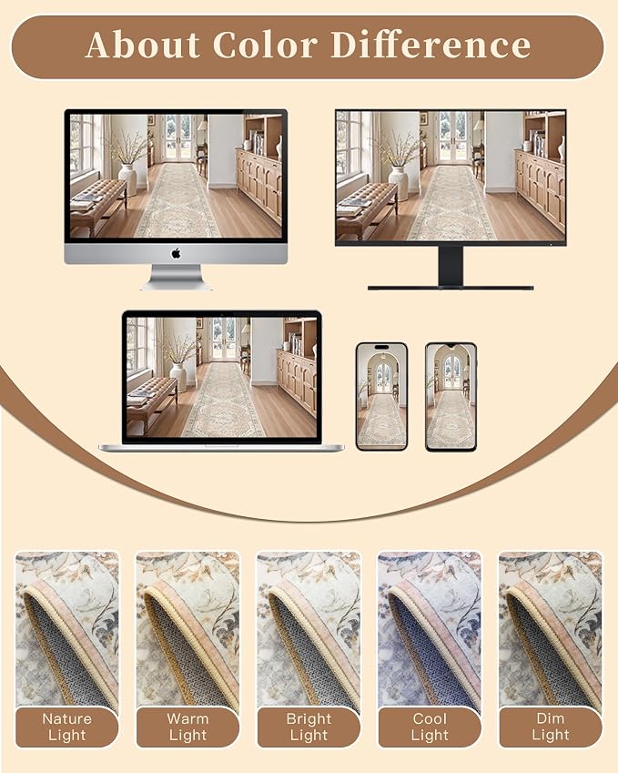 Madane Runner Rugs for Hallway 2x10 Long Washable Non-Slip Hallway Runner Rug - Image 10