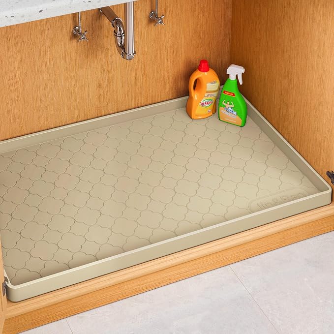 Jin&Bao Waterproof Under Sink Mat 19" x 19", Thick Silicone Mat Cabinet by Jin%26Bao