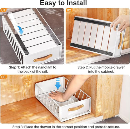 4Pack Pull out Cabinet Organizer, Heavy Duty Slide out Pantry Shelves Drawer - Image 8