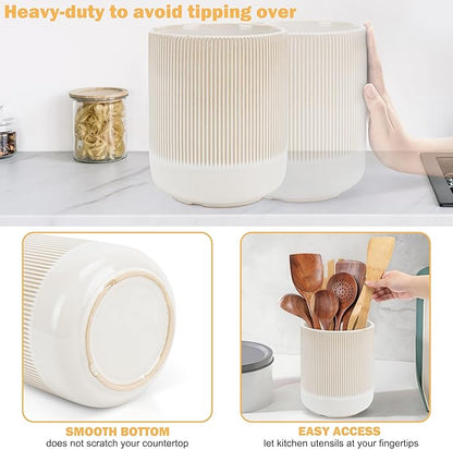 RedCall Kitchen Utensils Holder Large, Ceramic Utensil Organizer - Image 3