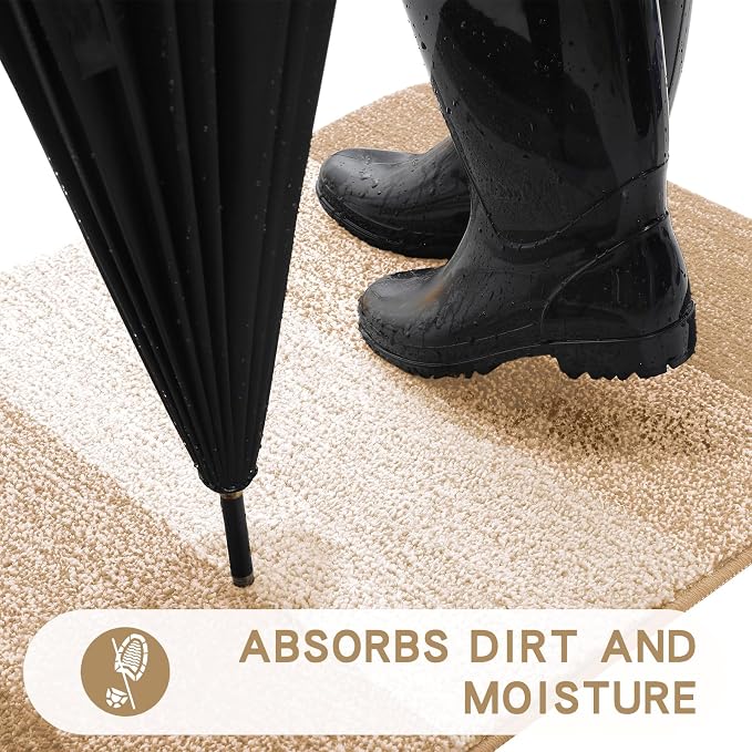 Kitinjoy Indoor Outdoor Door Mat, 70x32 Non-Slip Absorbent Dirt Trapper - Image 2