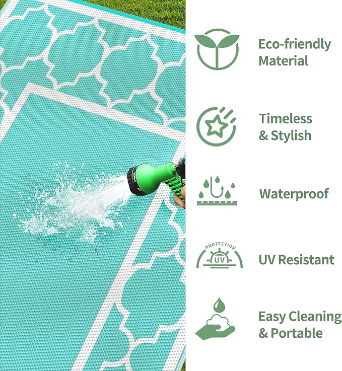GENIMO 9 ' x 12 ' Outdoor Rug for Patio Clearance, Waterproof Indoor Outdoor - Image 6