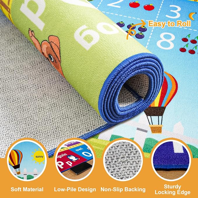 ABC Rug for Playroom Classroom Bedroom, 5x7 Kids Educational Area Rug for - Image 6