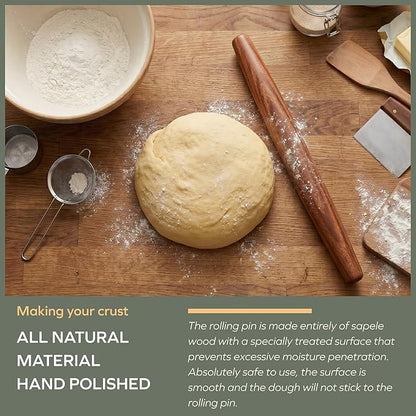 Muso Wood Sapele Wooden French Rolling Pin - Image 5