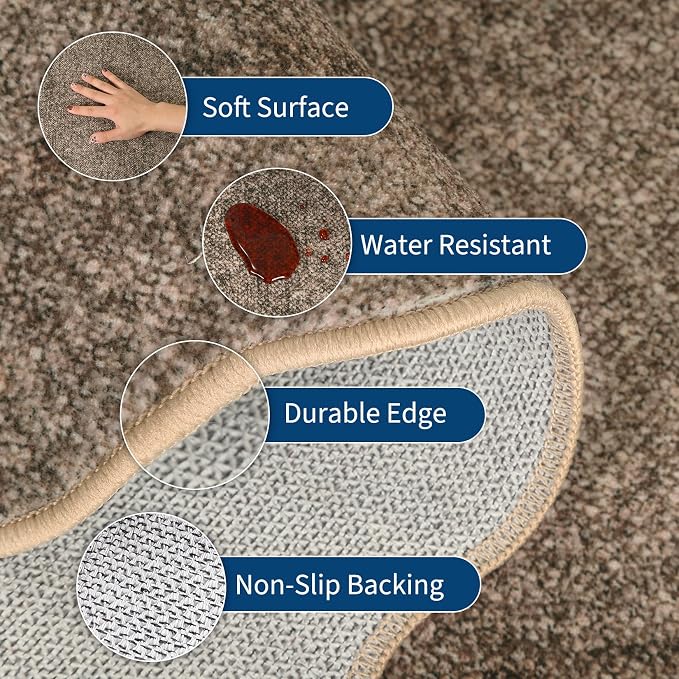 GarveeHome Scalloped Round Rugs 6Ft Washable Area Rug - Image 2