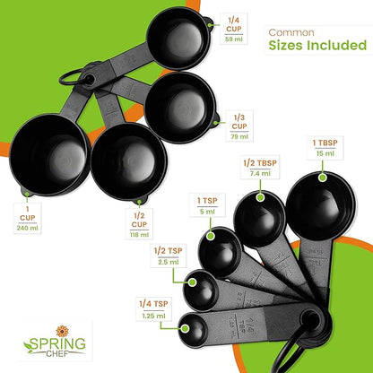 Spring Chef Magnetic Measuring Cups and Spoons Set of 9, Nesting Kitchen Tool - Image 3