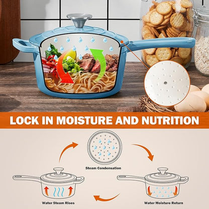 Homikit Small Cast Iron Pot, 1 QT Enameled Cast Iron Sauce Pan - Image 5