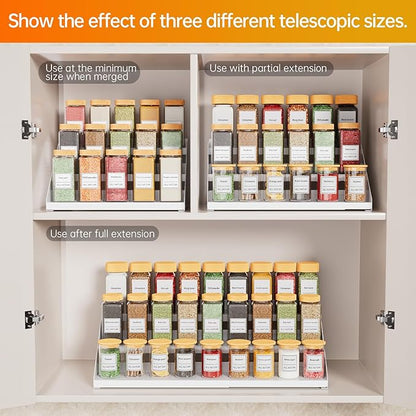 RCHYFEED Spice Rack Organizer for Cabinet, Expandable 3 Tiered Spice Rack - Image 3