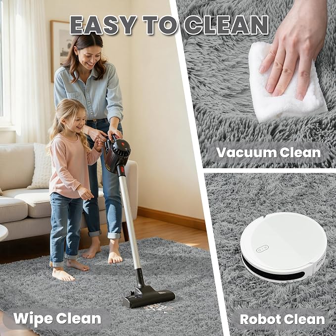 5x7 Area Rug for Living Room, Ultra Soft Fluffy Shag Rugs for Bedroom, Non-Slip - Image 4