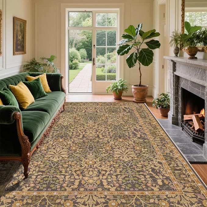 6x9 Washable Area Rugs for Living Room, Stain Resistant Vintage Rugs for Dining by Unknown