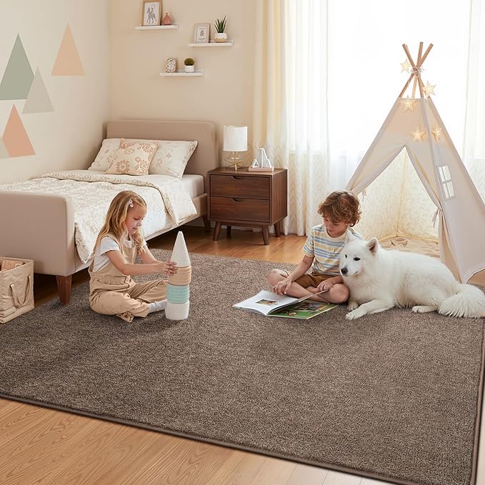 Pettop 6x9 Brown Area Rugs for Living Room Bedroom, Thickened Memory-Foam Throw - Image 6