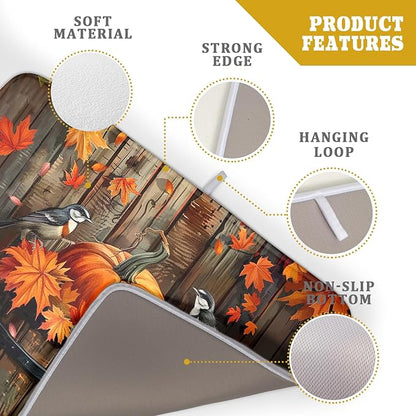 Fall Pumpkin Dish Drying Mat for Kitchen Counter Autumn Pumpkin Dish Mats for - Image 4