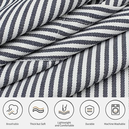 NLUS 2 Pcs Kitchen Cooking Aprons, Poly/Cotton Blend Adjustable Soft Bib Stripe - Image 4