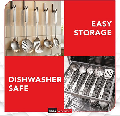 Amco 5 Piece Stainless Steel Cooking Utensil Set - Image 7