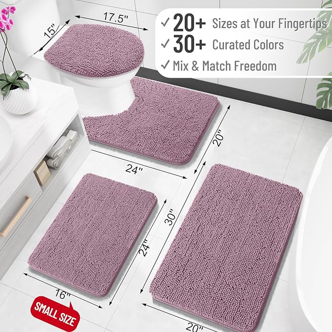 OLANLY Large Bathroom Rugs 45x27, Extra Soft Absorbent Chenille Bath Rugs - Image 2