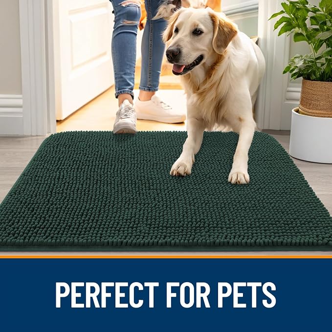 OLANLY Dog Door Mat for Muddy Paws 50x30, Absorbs Moisture and Dirt, Absorbent - Image 6