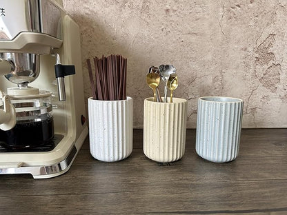 TOPYOKK Stoneware Coffee Bar Utensil Holder Tea & Coffee Spoon & Stirrer Holder - Image 2