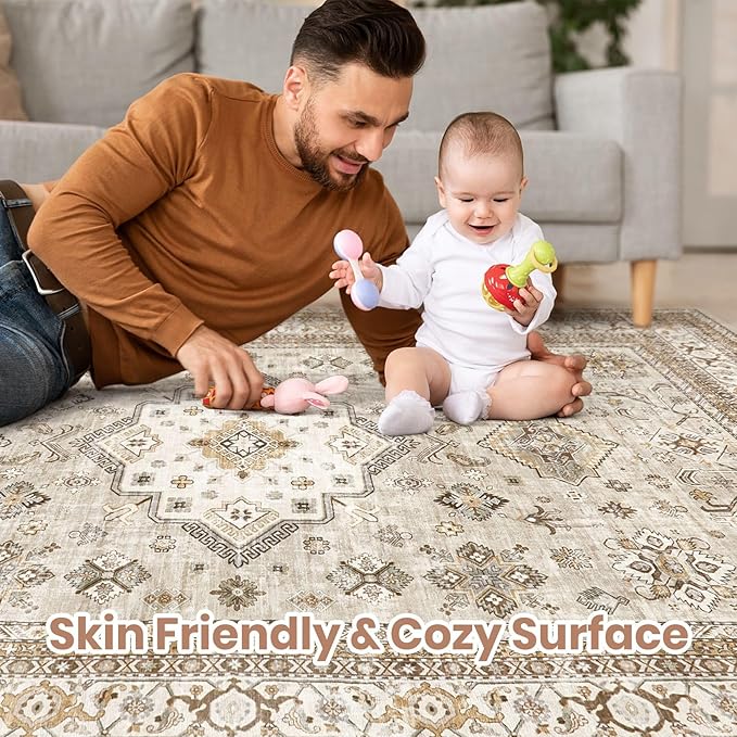 Vintage Living Room Area Rug 5x8 - Image 3