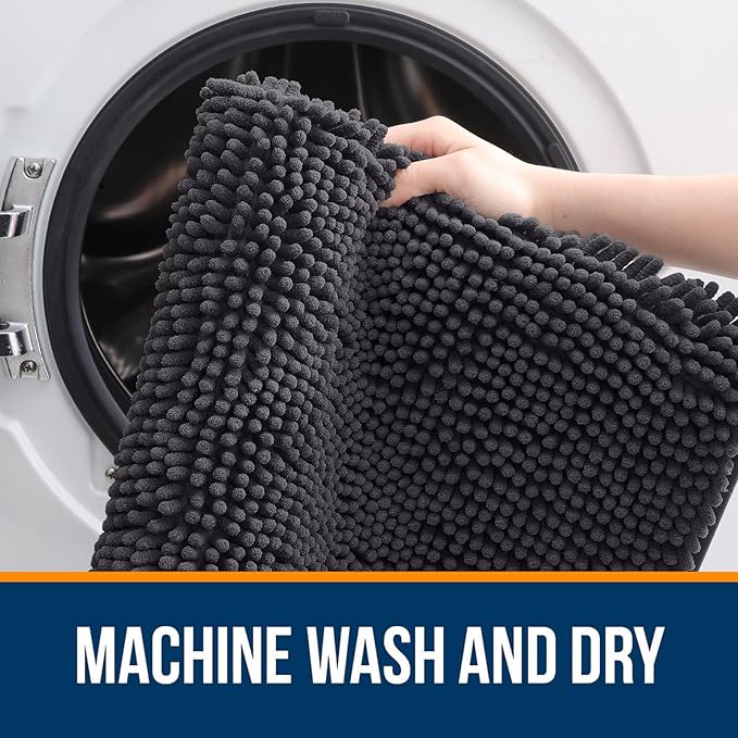 OLANLY Large Bathroom Rugs 70x46, Extra Soft Absorbent Chenille Bath Rugs - Image 5