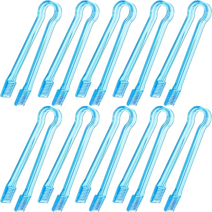 10 Pcs Plastic Buffet Serving Tongs, 6.3 Inches by Hmxpls