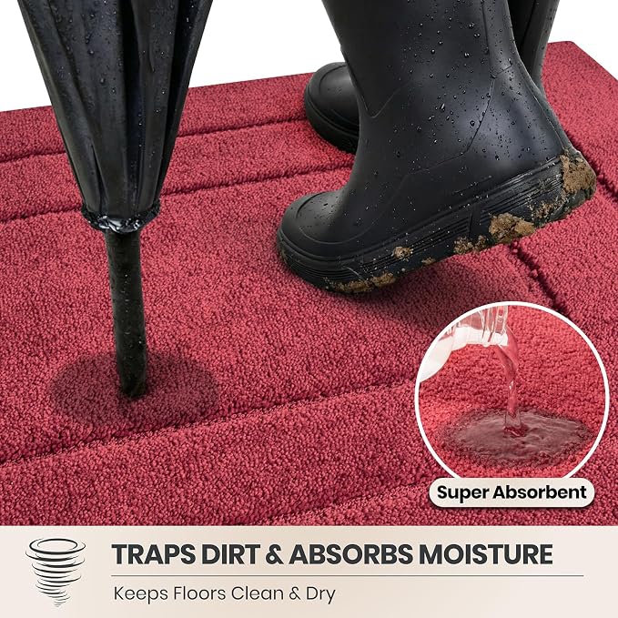 PURRUGS Dirt Trapping Door Mat 24" x 35.5", Non-Slip/Skid Machine Washable - Image 2