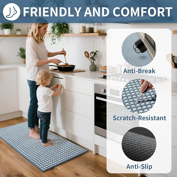 YDKGL Kitchen Mat Kitchen Rugs Sets of 2 PCS Non Slip Washable, Super Absorbent - Image 3